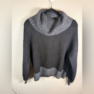 Express Black and Gray Cowl Neck Sweater